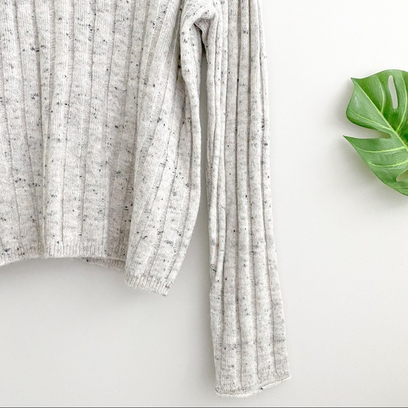 MADEWELL Gray Mockneck Ribbed Pullover Sweater - Picture 4 of 6